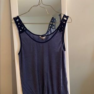 Blue shoulder detailing top